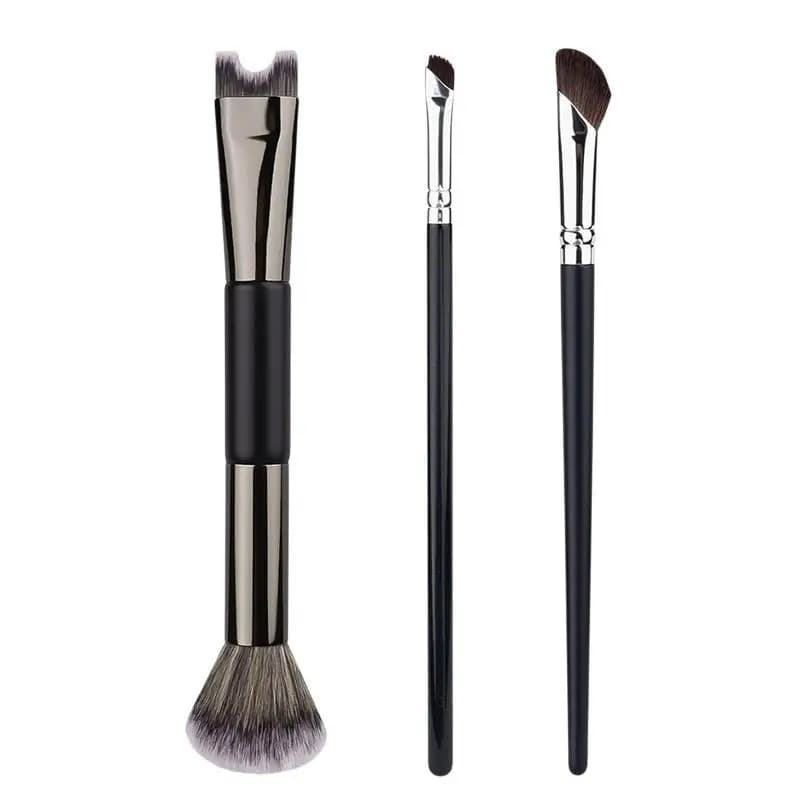 ✰ ✪ 1 pennello per trucco a doppia faccia per il contorno del naso, perfetto per l'ombretto angolato e l'illuminazione del naso, ideale per l'uso quotidiano.