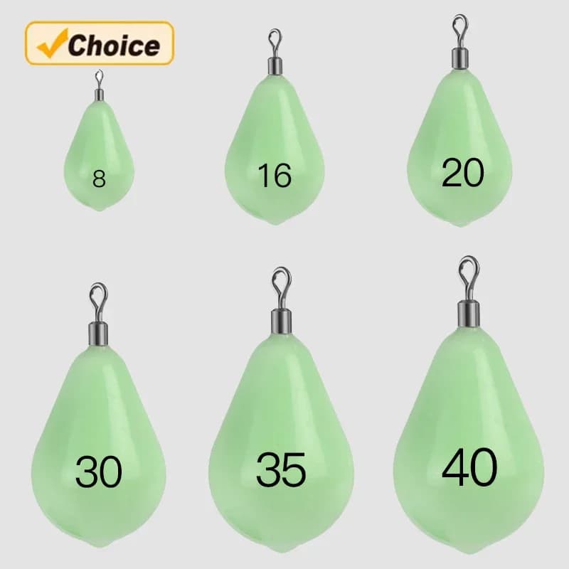1-6pcs Luminous raincoats for fish 30g 60g 75g 110g 130g 150g Lead rains Weight connector Fish bait Fishing equipment