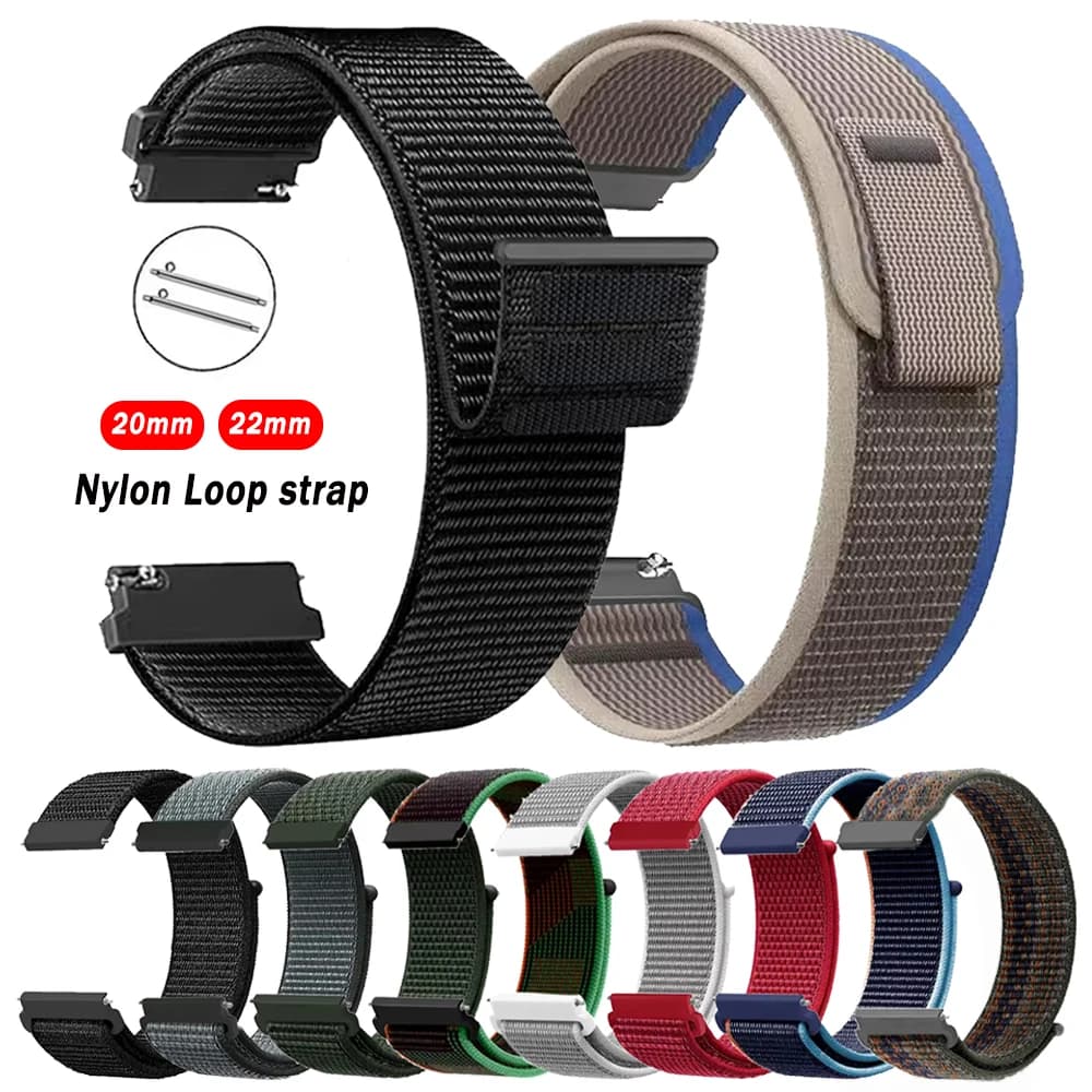 20mm 22mm cinturino in nylon per Garmin Forerunner 265 255 570/Venu 3 2 sq/Active 6 5/Vivoactive 6 per Huami AMAZFIT BIP 6 5 bande