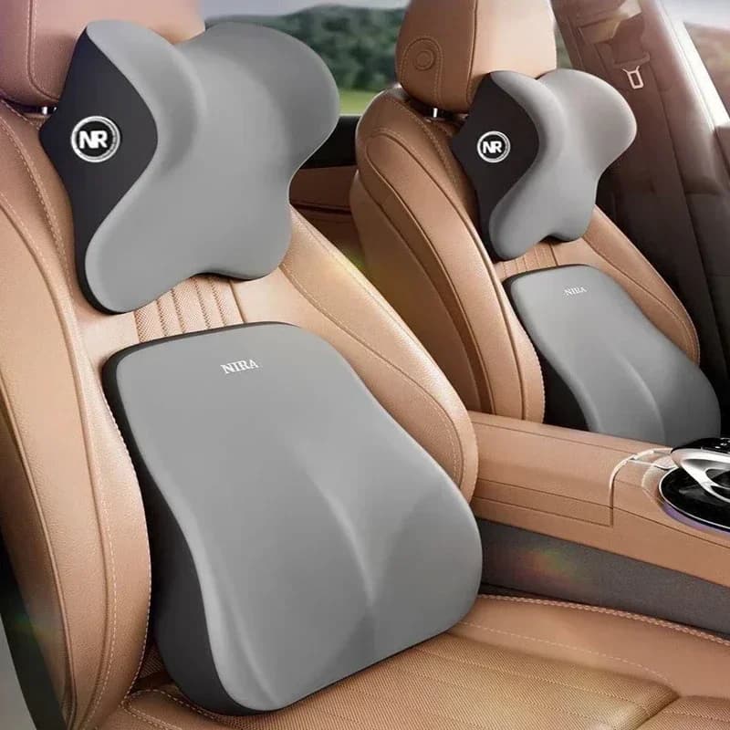 Car Seat Neck Pillow Lumbar Support Pillow Memory FoamAuto Neck Pillow Waist Support Removable Washable Backrest Universal