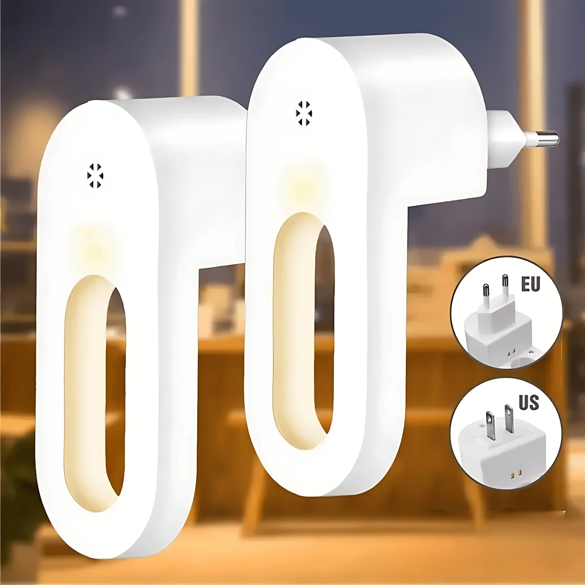 Plug-in wall lamp with automatic detection, night light with intelligent child room light sensor/scale/corridor, power-saving LED automatic ignition/off, without wiring Easy to install wall lamp