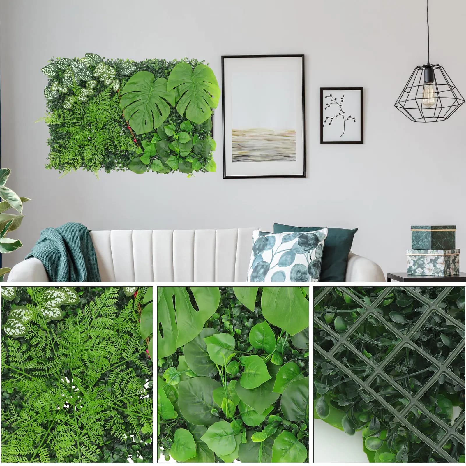 Artificial Green Wall Panel, Realistic Fined Siepe, Vegetal Wall Decoration Without Maintenance for Background Weddings and Outdoor Fencing