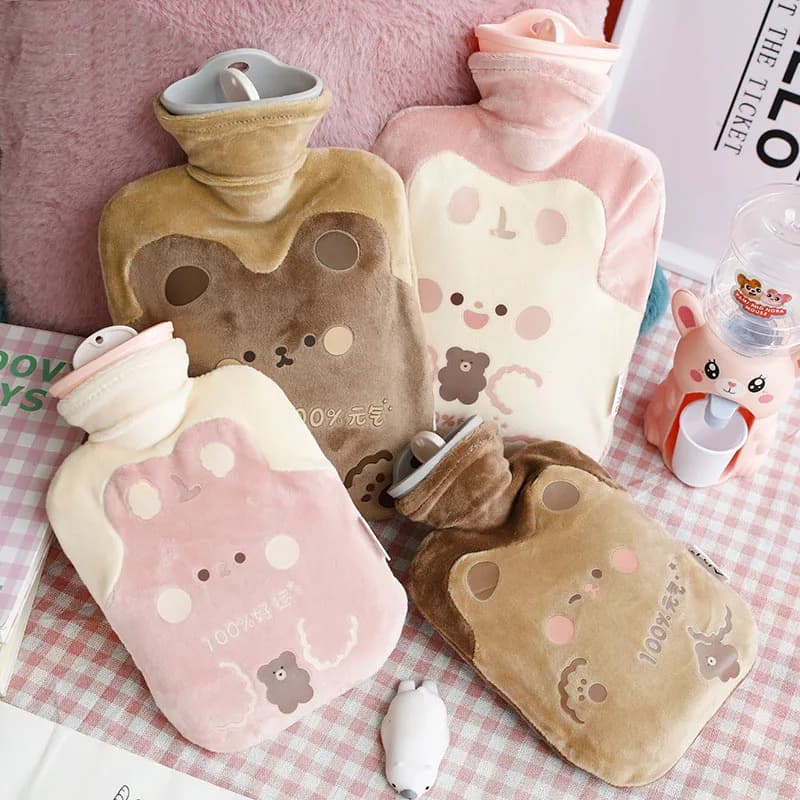 Cute hot water bottle bag for girls warm shoulder warmer in plush heat package hot belly instant hot packaging Pad for winter water heating