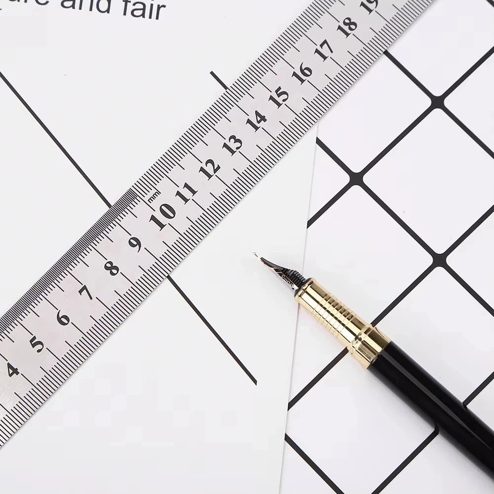 Righello Dritto in Acciaio Inossidabile, Strumento di Misurazione di Precisione a Doppia Scala, Accessori per Utensili Manuali