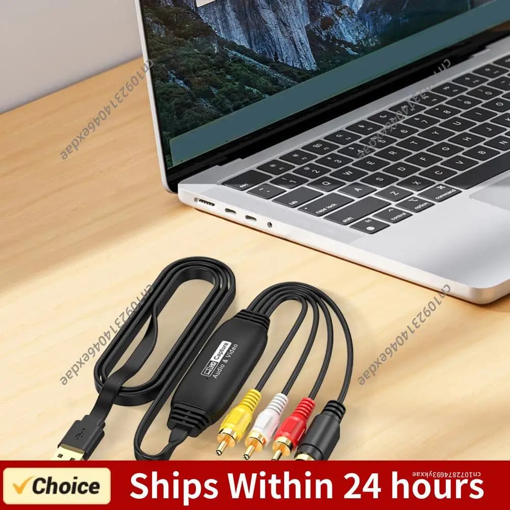 Scheda di acquisizione video USB per VHS, VCR, TV, DVD, adattatore audio/video da USB a AV per PC