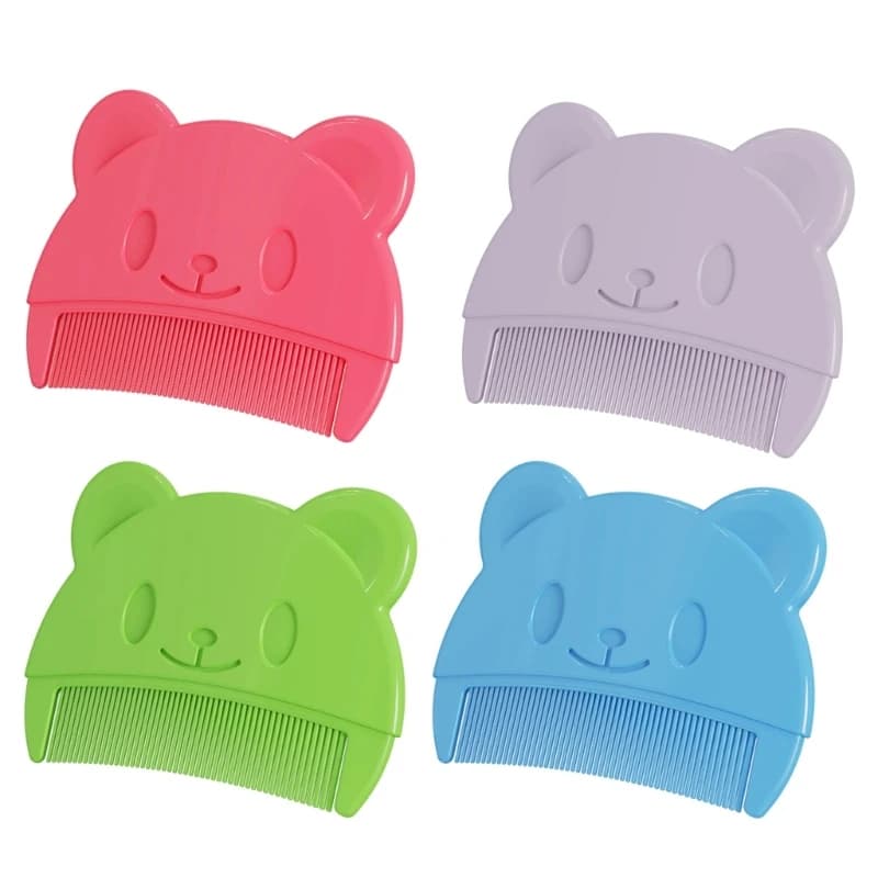 Infant Hair Comb Cartoon Bear Hair Combs Cradle Caps Baby Comb Kids Bath Head Soothing Comb for Children Sensitive Skin
