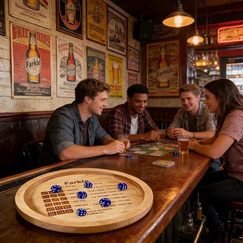 1 Pezzo Vassoio per Dadi Farkle, Dadi da 7 Pollici, Vassoio Classico per Gioco dei Dadi Farkle, Include 6 Dadi, Vassoio in Legno per Dadi, Adatto per Riunioni Familiari, Viaggi, Giochi da Tavolo, Regali Oh00028-Wta