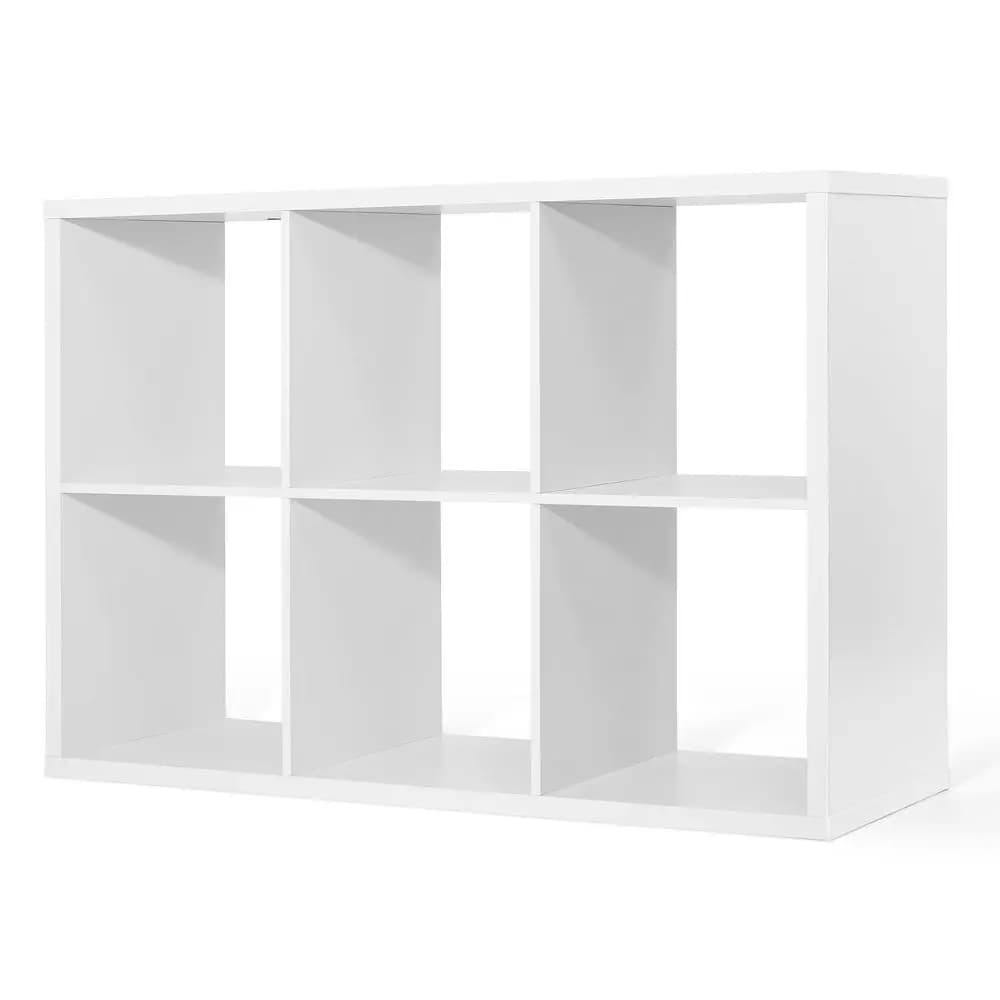Scaffale Organizzatore Robusto a Cubo da 13 Pollici, con Bordo Esterno Extra Spesso, Divisorio per Scaffale Aperto, Libreria, 6 Cubi 8C