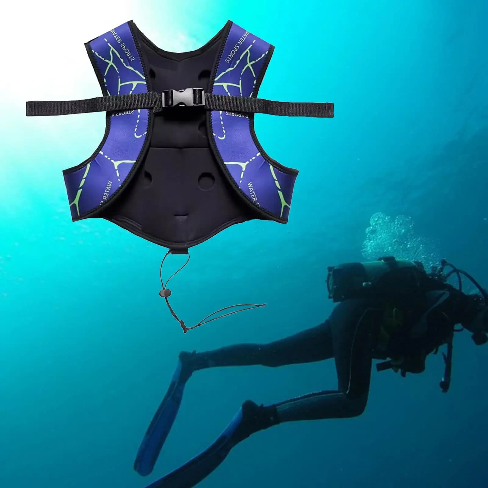 Gilet con pesi regolabile per apnea con tasche anticaduta Attrezzatura professionale per lo snorkeling apnea per adulti per sport acquatici
