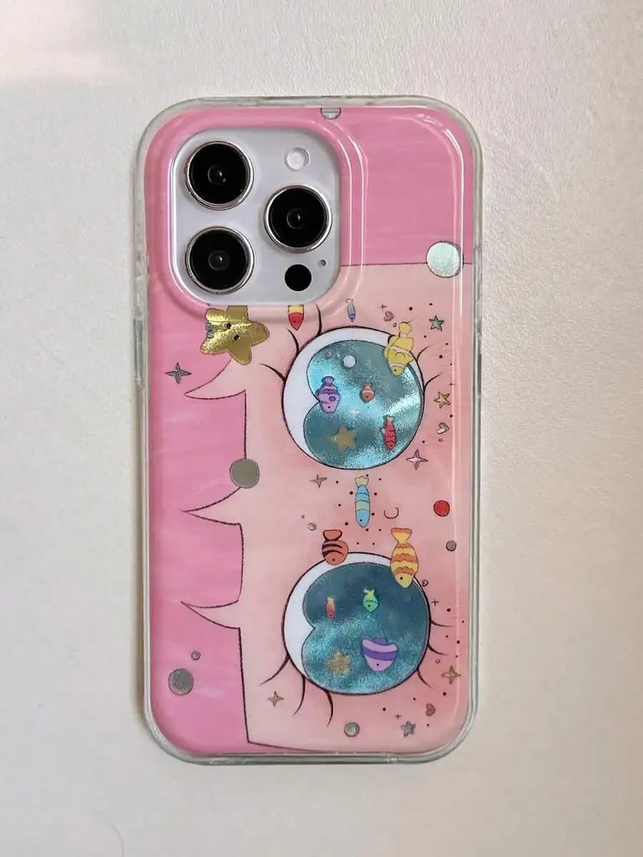 Cute Big Eye Cartoon Pattern Phone Case For iPhone 15 Pro Max 14 Pro 13 12 11 Protective Cover