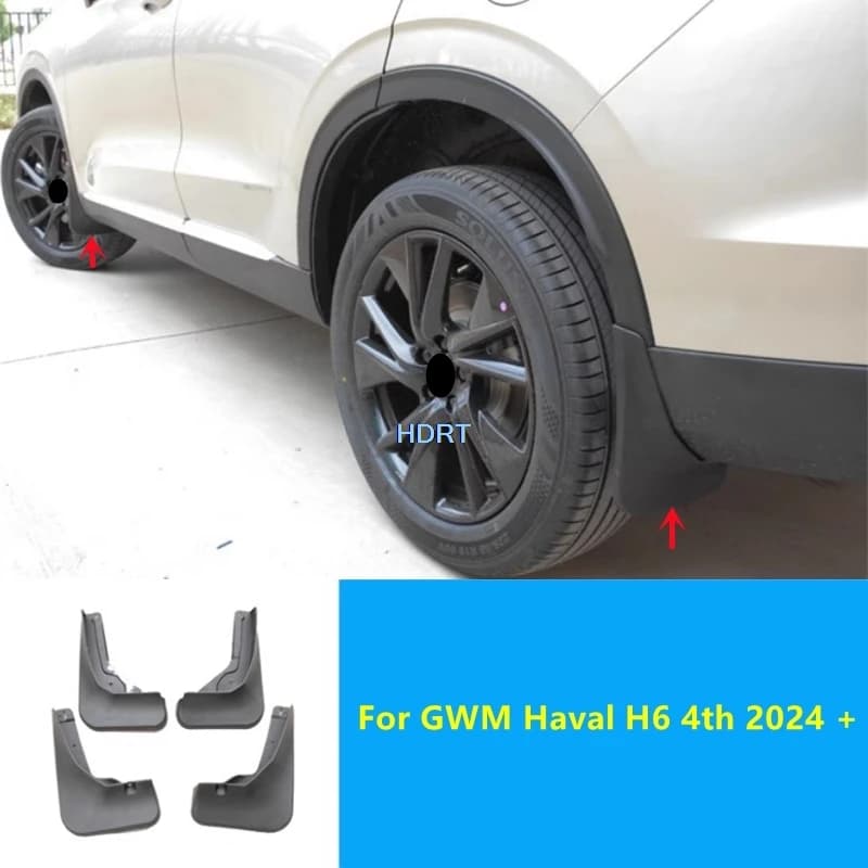 For GWM Haval H6 4th 2024 + Car Style Front Wheel Rear Arch Fango Flap Plate Rear Mudguard Interior Wall Cover Accessories