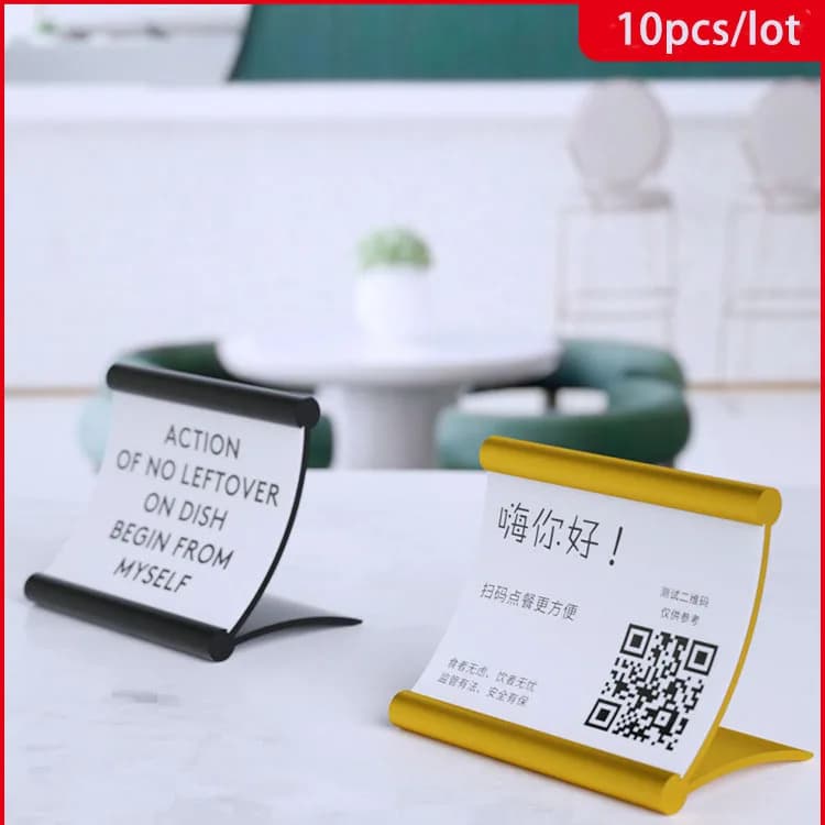 10pcs Aluminum L Shape Price Tag Sign Holder Display Stand Gold/Silver/Black Price Card Tag Label Holder Table Number Display