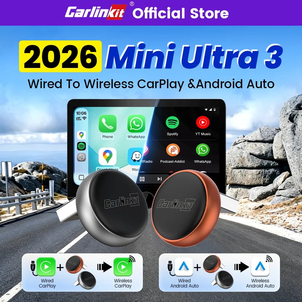 Mini Ultra CarlinKit 5.0 Adattatore Wireless CarPlay Smart Android Auto Box per Auto Plug and Play Connessione Automatica WiFi Bluetooth