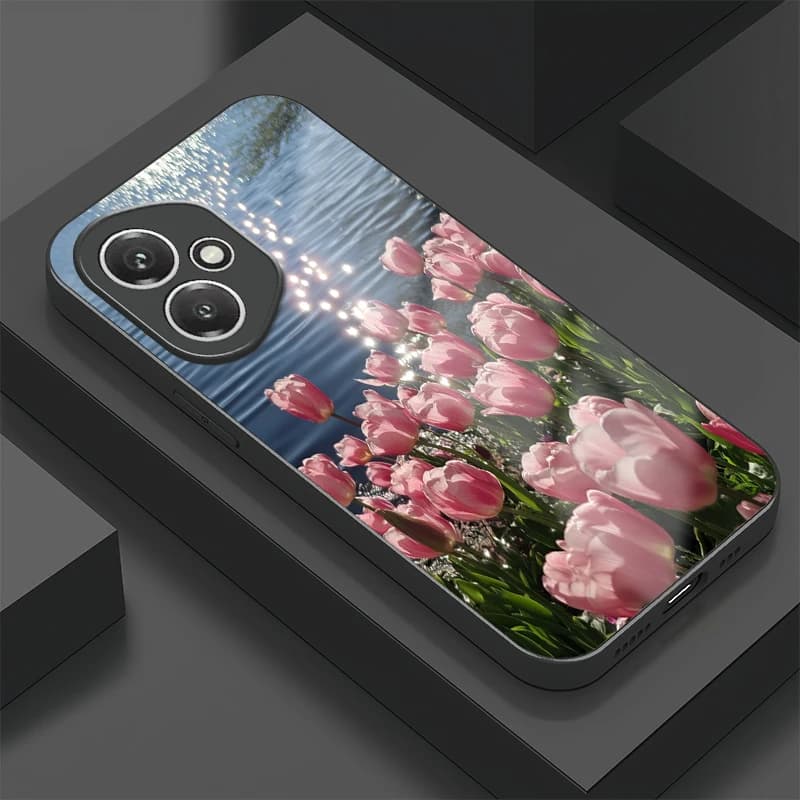 Phone case with tulip pattern for Huawei Honor 400 Lite 90 70 50 Lite 30 20 20S 300 Pro 200 Smart Tempered Glass Cover