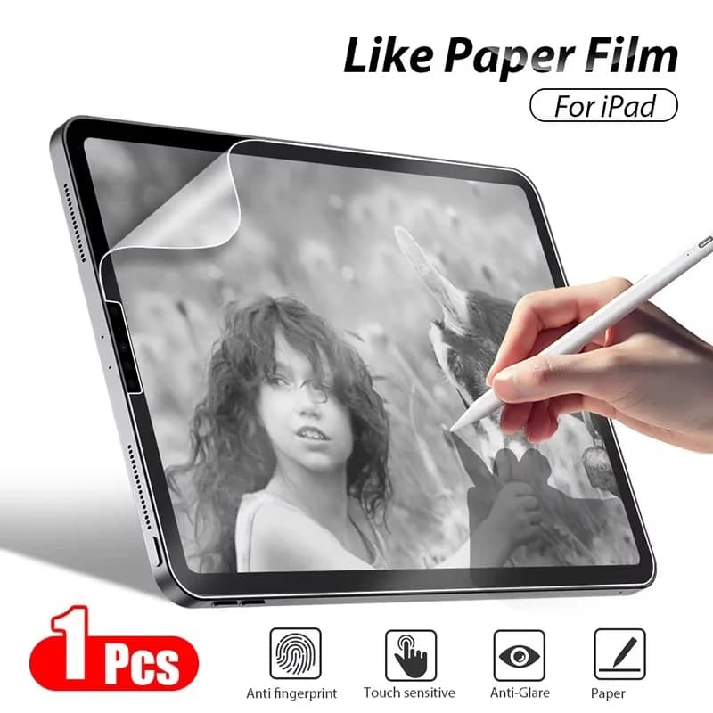 Pellicola di carta come protezione dello schermo per iPad Air 5 4 3 2 9.7 10.5 2021 Pro 11 12.9 2022 10.2 8th 9 9th 10th Gen Mini 6 5 No Glass