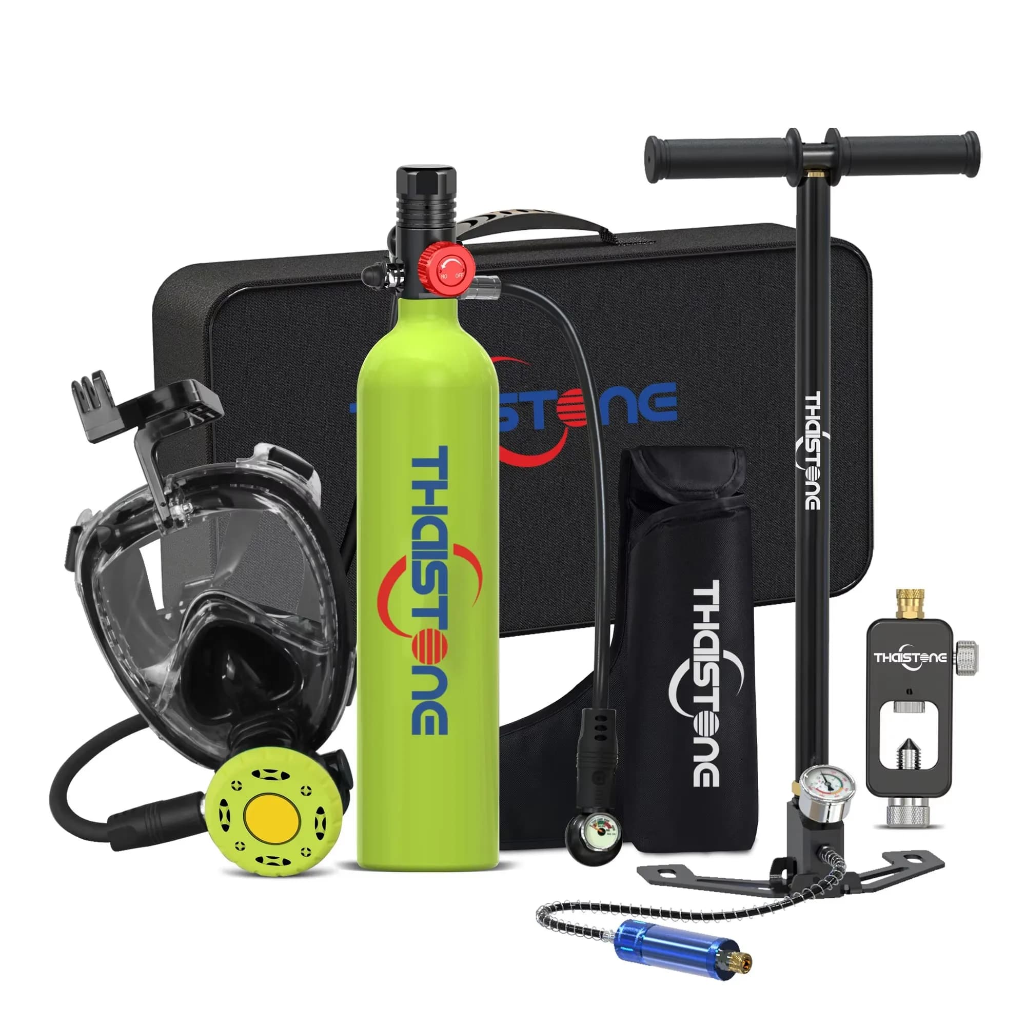 THAISTONE 1L Oxygen tank with Manual Pump + Diving mask and Snorkeling