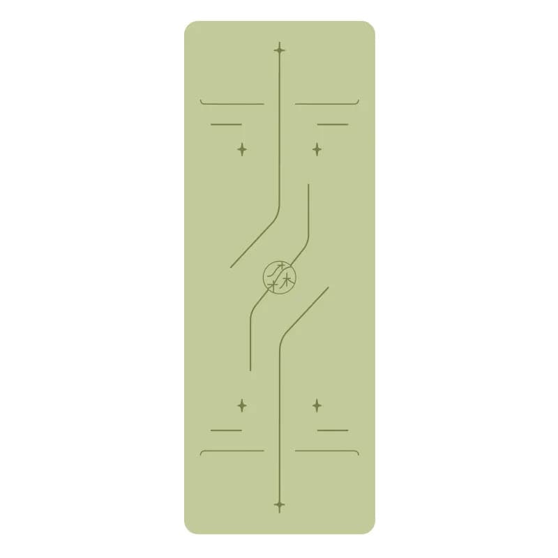 Lezyan Natural Rubber PU Yoga Mat Fitness Anti-slip Sweat Absorption Gymnastics Body Position Line Exercise Training Gym
