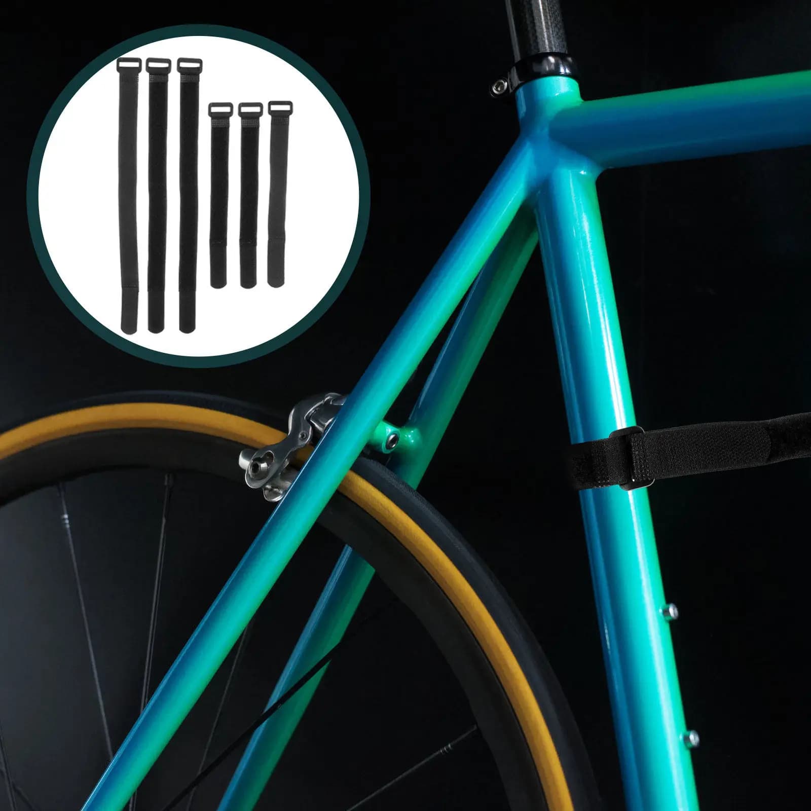 Set di 6 Cinghie per Ruote Bici, Accessori per Ciclismo, Cinghie Multifunzionali per Bici Ibride e da Montagna
