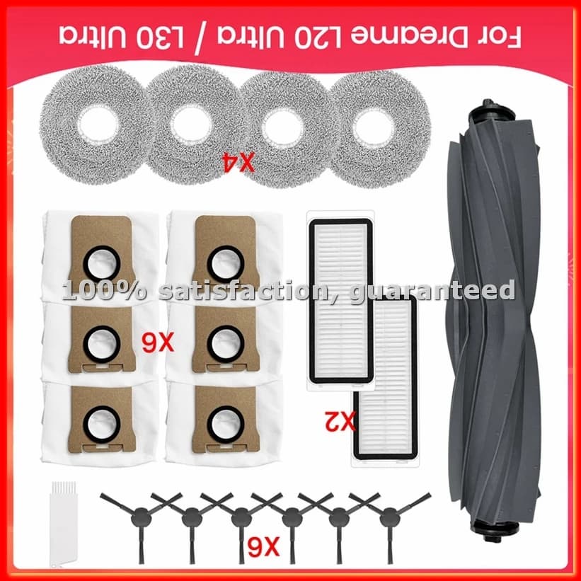 Accessories for Robot Vacuum Cleaner L20 Ultra / L30 Ultra: Main brush, Lateral brushes, HEPA filter, Washing cloth, Vacuum bags - A13G