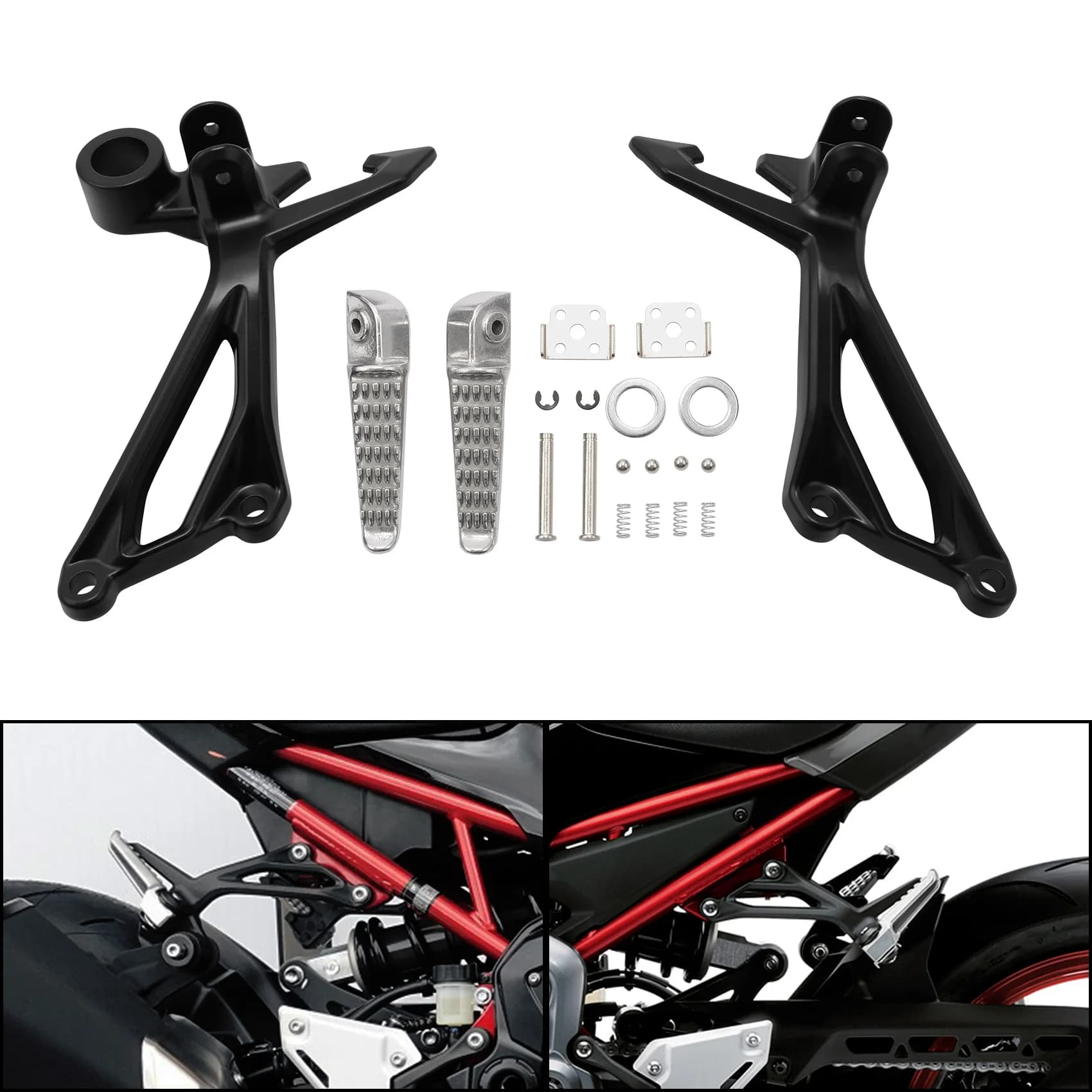 Pedane passeggero posteriore Pedane Staffe adatte per Kawasaki Z900 2017-2025 2024 Accessori moto