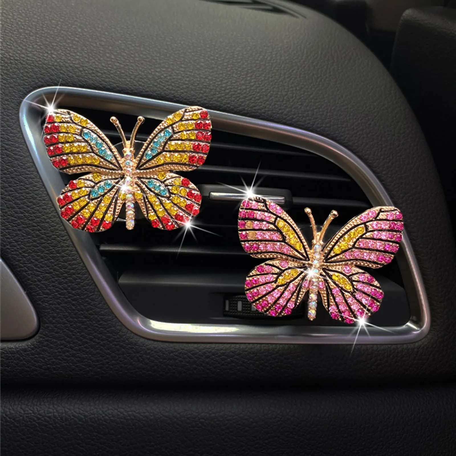 Deodorant for environments Butterfly Car-styling Perfume for Car Natural Odor Air Conditioner Butterfly Diamond Clip for aromatherapy