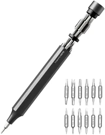 Set di cacciaviti magnetici di precisione HOTO 24-in-1 – Mini utensile multi-bit per elettronica, telefoni, orologi, occhiali – Grigio ardesia