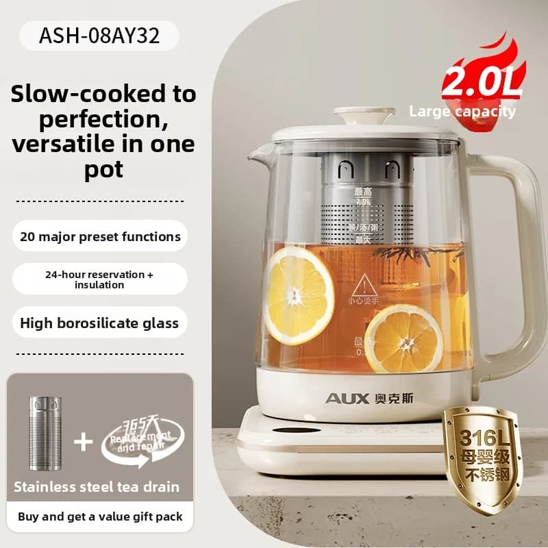 220V AUX Electric Kettle Fast Boiling Water Kettle with Keep Warm Function for Office Home