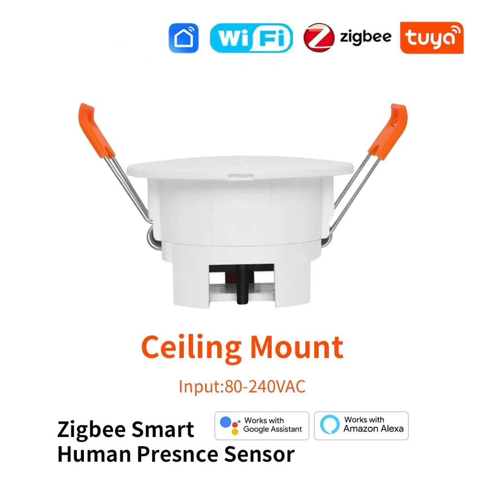 Tuya Zigbee/WiFi Human Presence Sensor Radar Detector MmWave Motion Sensors Luminance Detection/PIR Ceiling Mount