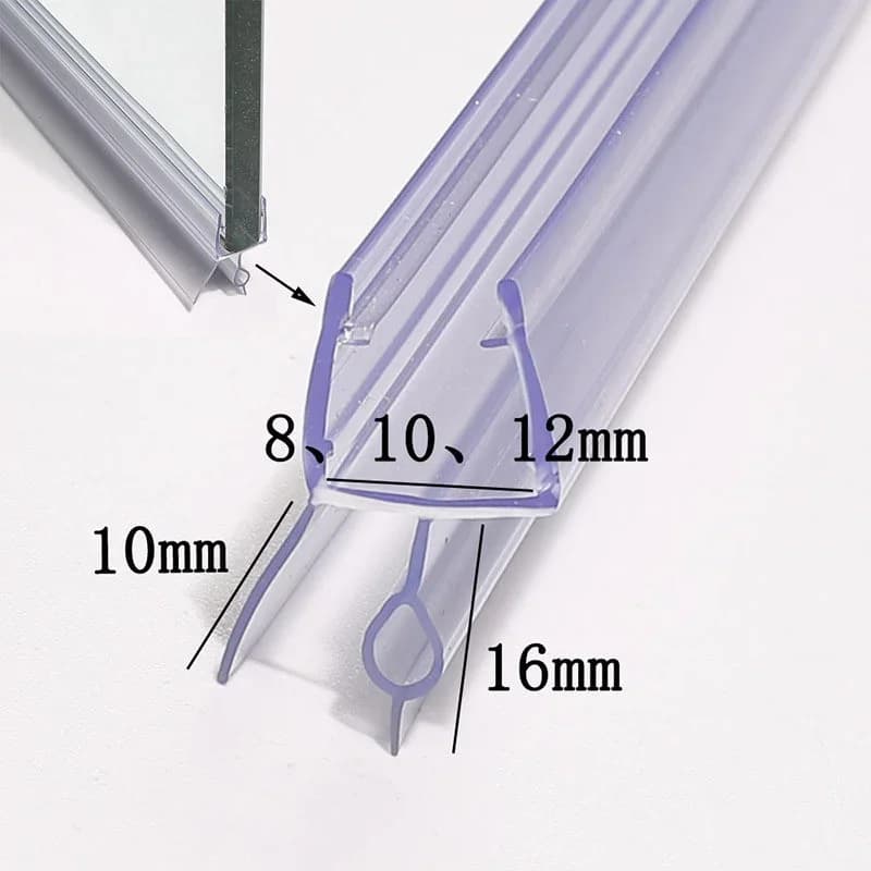 2 x50cm striscia di tenuta per doccia trasparente schermo del bagno strisce di blocco dell'acqua della porta striscia di tenuta senza colla per vetro da 6 a 12mm
