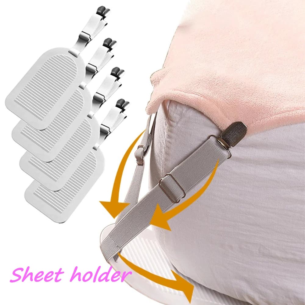 Bed Adjustable Tension Bed Sheet Clip, 4/8 Piece Set for Home and Hotel, Invisible