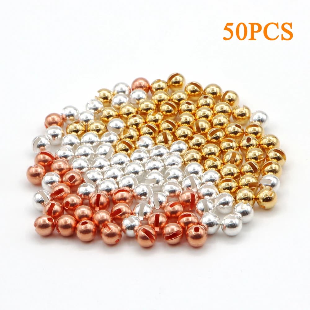 50 PZ 1.5-5.5mm Pesca A Mosca Perline di Tungsteno Scanalato per Trota Pesce Persico Paname FAI DA TE Fly Tying Materiale amo da pesca Affrontare