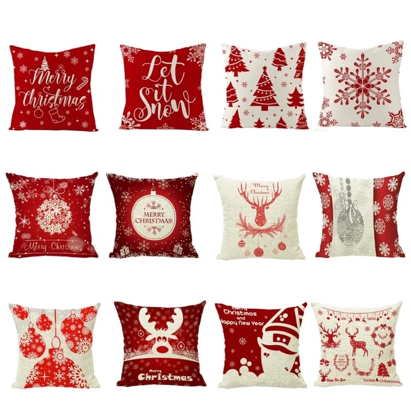 Fodera per cuscino natalizia 45x45 Federa decorativa per divano camera da letto Decorazione A0KC