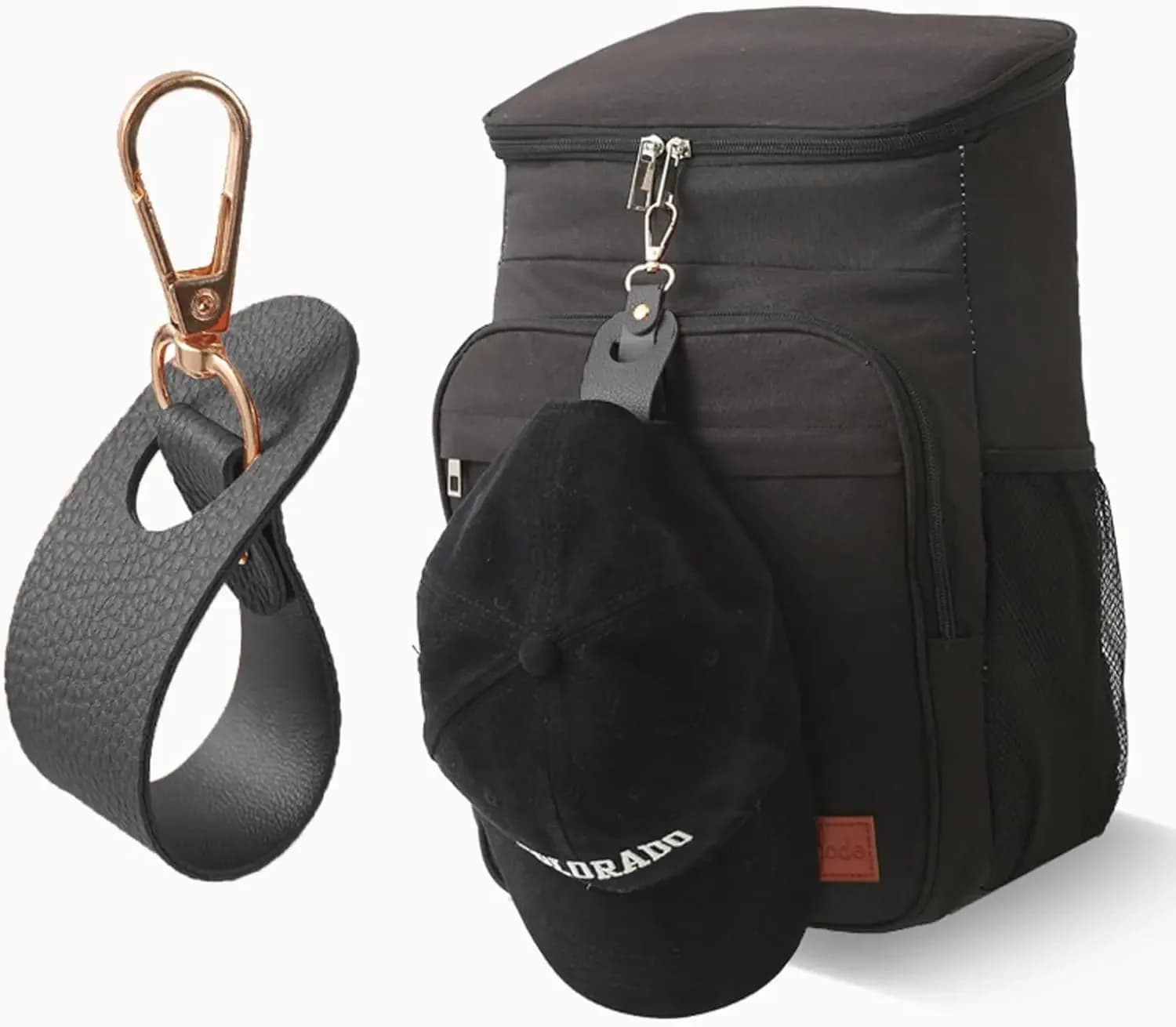 Simple leather travel hat clip for golf baseball cap strap for summer hat towel glove wallet buckle clasp free hands clasp
