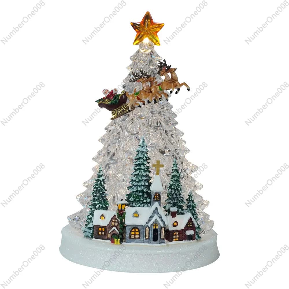 2025 Nuovo albero di Natale in acrilico LED carillon luce notturna decorazione regalo per la festa
