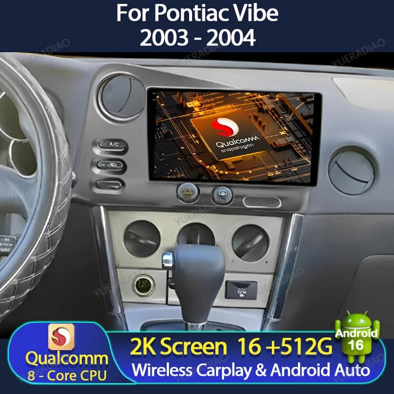 Android 16 Car Radio For PONTIAC Vibe 2003 2004 For Toyota Corolla Matrix E140 2003 - 2008 Multimedia Player NAVI GPS Carplay 4G