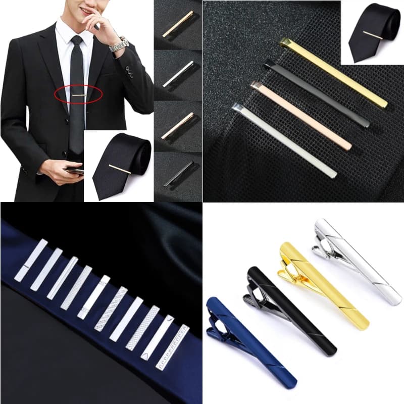 Fermacravatta in metallo Cravatta da uomo Camicie eleganti Spilla per cerimonia nuziale Bar Chiusura per cravatta dorata Accessori per cravatte da uomo d'affari