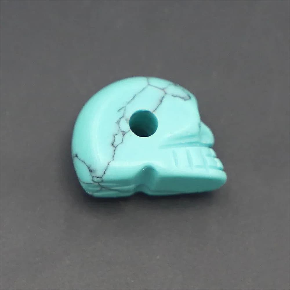 Ciondolo a Forma di Teschio in Pietra Naturale, Cristallo e Agata, Accessori per Gioielli da Uomo, Fai-da-Te, per Collane, Bracciali, Orecchini, 20x11x10mm, 1 Pezzo