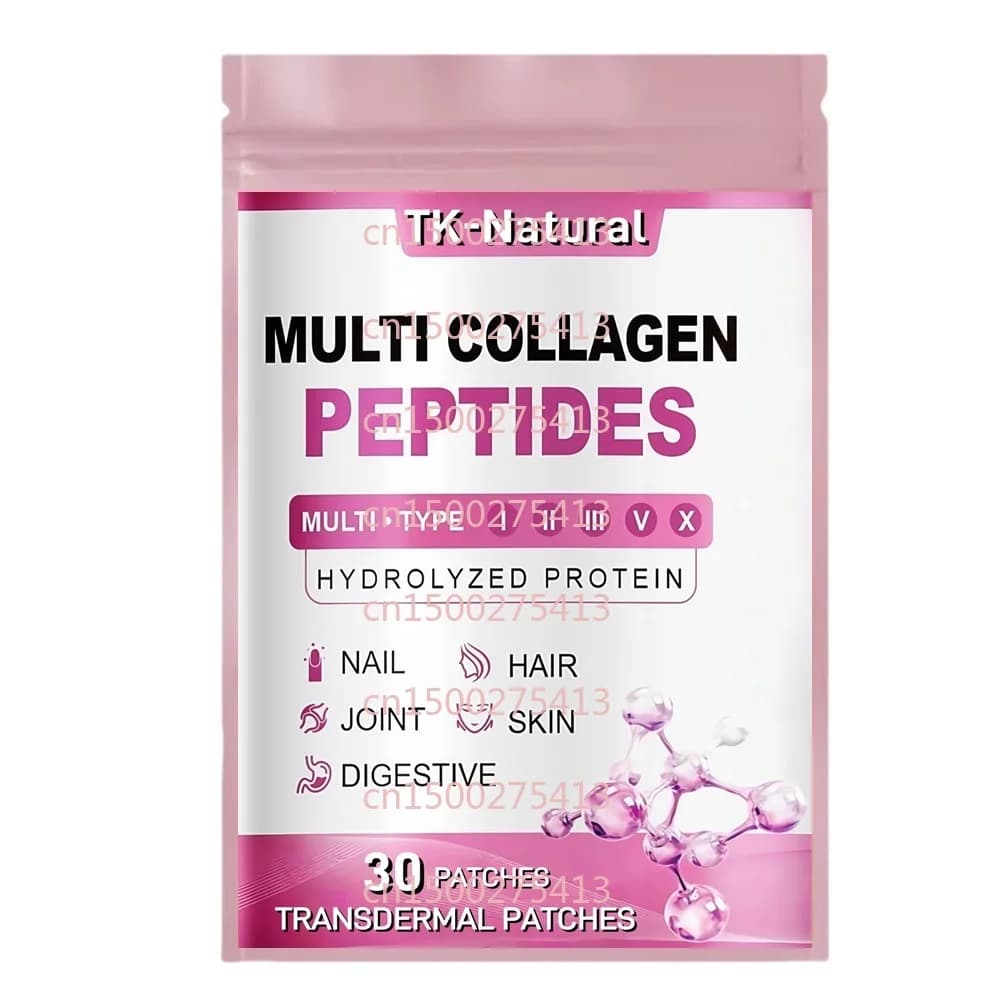 30 patches Collagen Peptides Transdermal patches for women Type I II III VX with hyaluronic acid - Support for skin, hair, nails