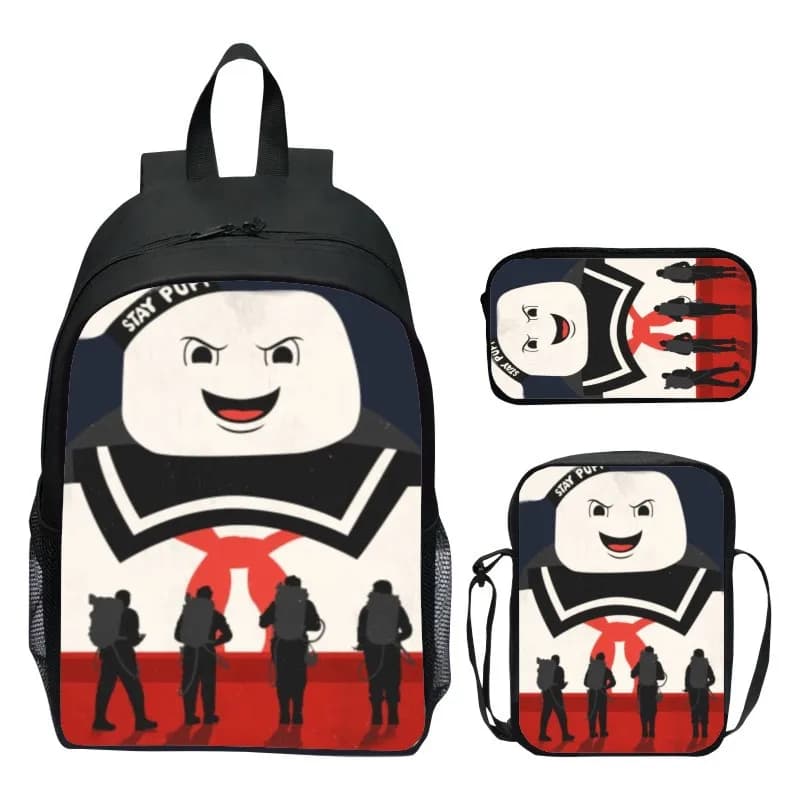 Kids 3pcs/set Ghostbusters elementary school backpack, toddler backpack, shoulder bag, pencil case 16 inch children's backpack