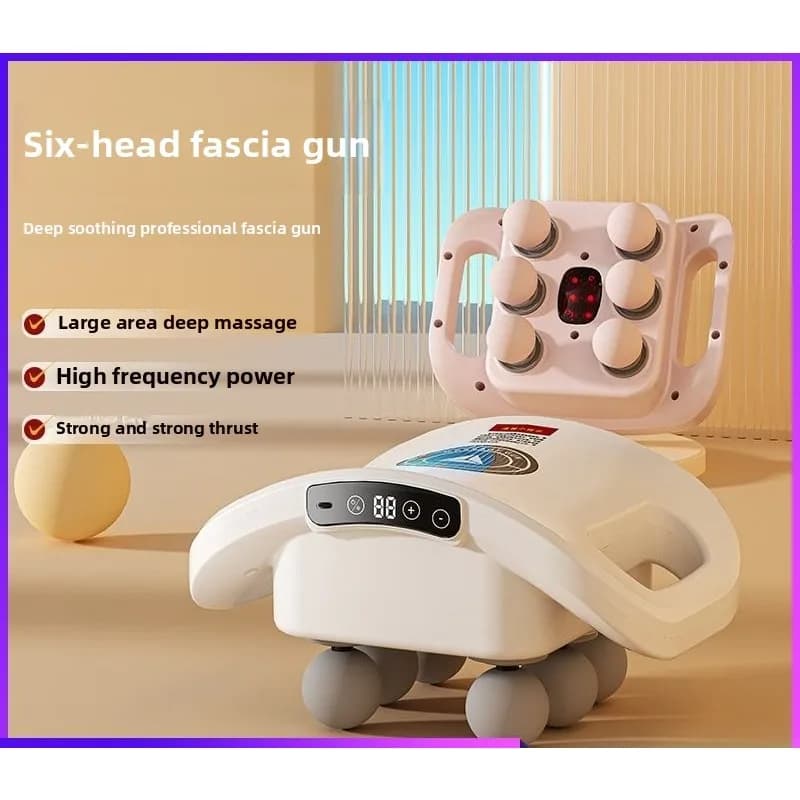 Professional muscle massage tool with six-head band gun Relaxing massage gun for large strength electric calves throughout the body
