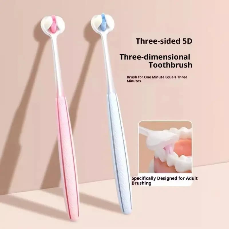 1/2 pieces three-sided toothbrush soft bristles tooth whitening brushes complete family dental dental toothbrushes