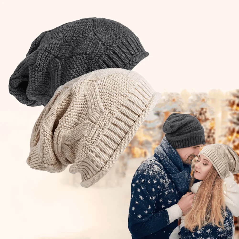 2 berretti in maglia morbidi e elasticizzati per uomo e donna, caldi e spessi, ideali per l'inverno e il clima freddo
