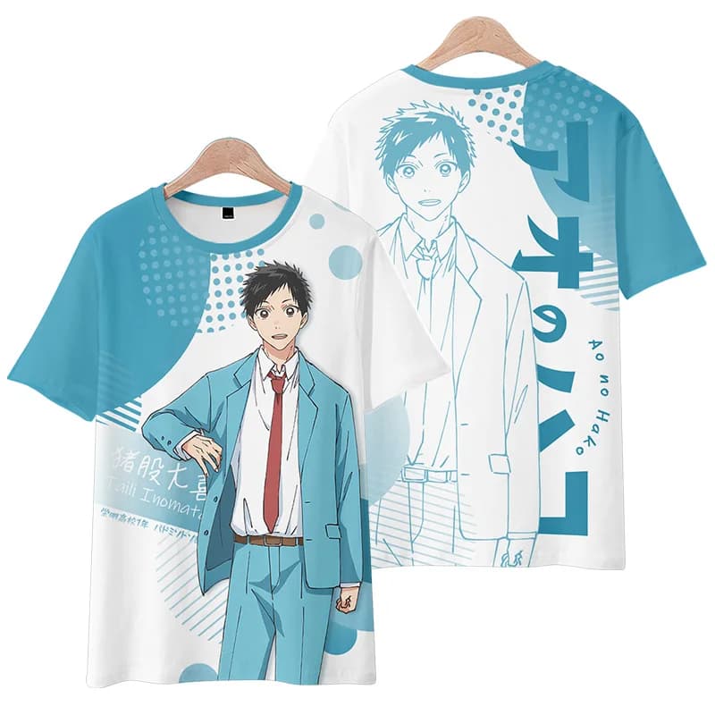 Blue Box 3 Printed Men's and Women's Short Sleeved T-shirt Clothing Anime Animation Casual Round Neck Short Sleeved Clothing