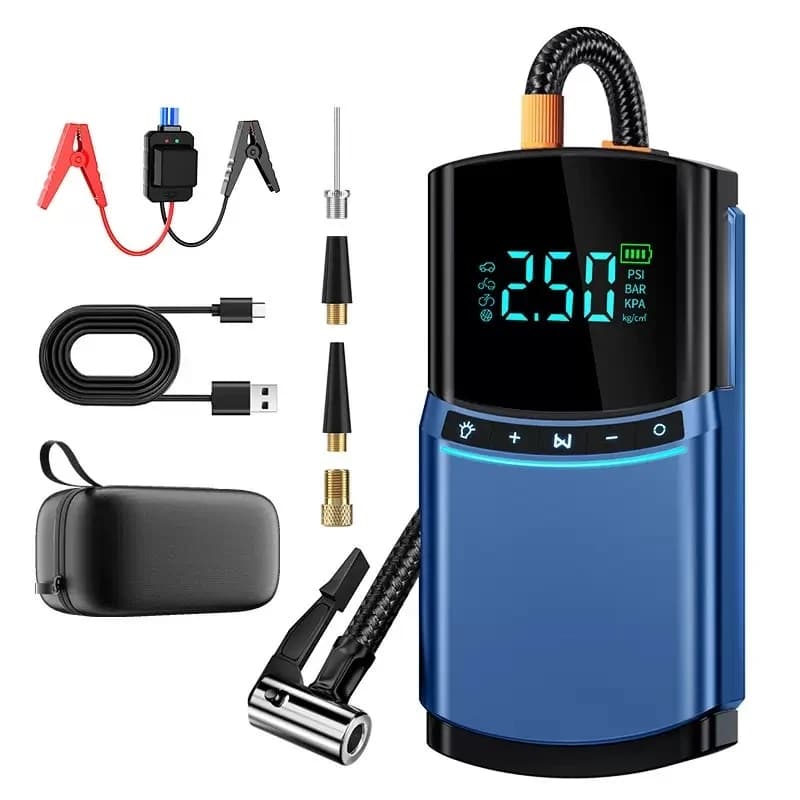Avviatore d'Emergenza per Auto 2500A 1800A con Pompa d'Aria 150PSI, Caricabatterie Portatile 14.8V per Motori a Benzina 8.5L/Diesel 6L, Booster di Emergenza LED