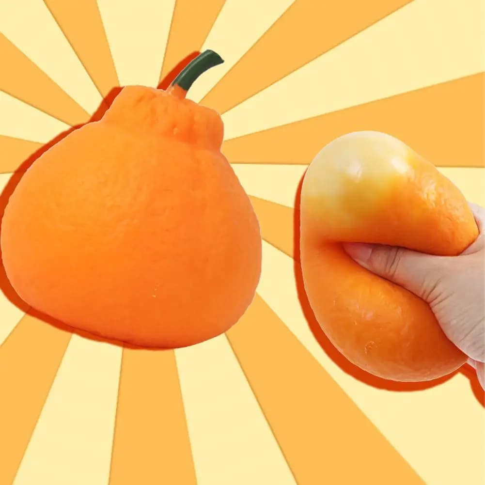 Giocattolo Realistico a Forma di Arancia, Simulazione Creativa di Frutta Morbida, Divertente Antistress Sensoriale per Bambini e Adulti, Regalo Scherzo