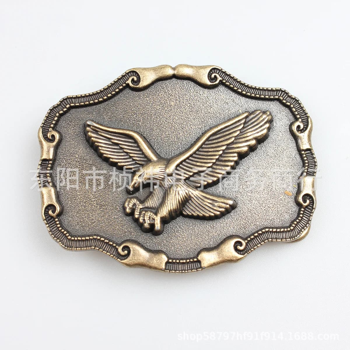 Fibbia per Cintura in Lega di Zinco con Aquila Dorata Stile Western Cowboy
