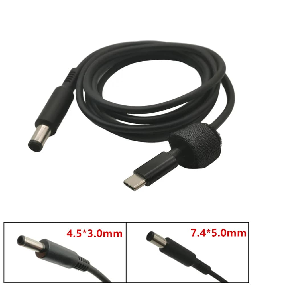 65W USB Type C Male to DC 7.4*5.0mm 4.5*3.0mm Male Plug PD Charging Power Adapter Cable For Dell Laptop 1.5M
