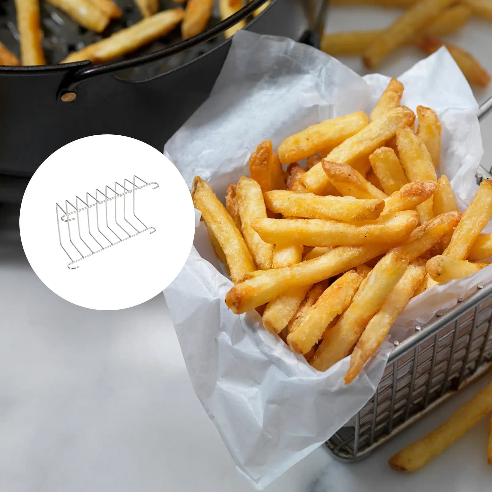 2Pcs Stainless Steel Air Fryer Racks Elegant Design Easy Clean Baking Bread Rack Air Fryer Stand Cooking Steamer Rack Kitchen