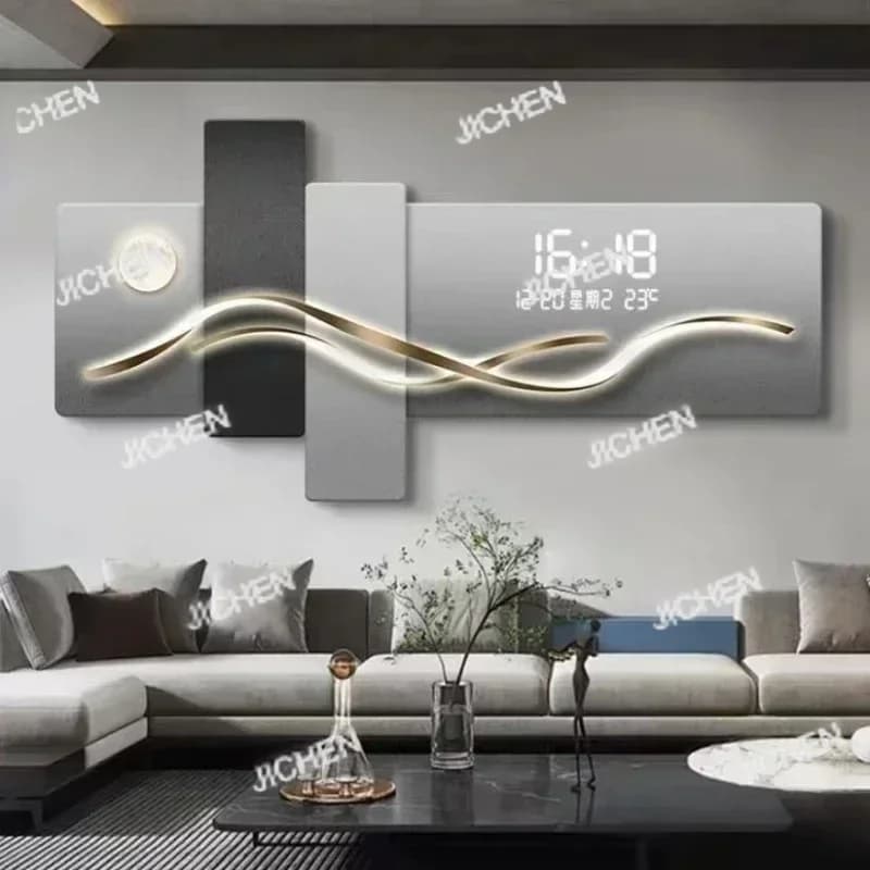 Light Modern Wall Clock Elegant Luxury Living Room Digital Wall Clock Cute Kitchen Clock Wall Clock Home Decoration
