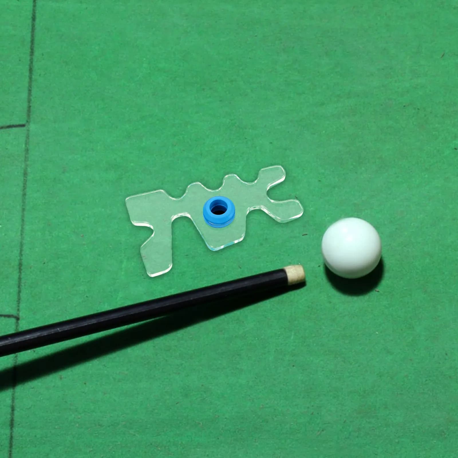 Supporto per Stecca da Biliardo in Acrilico con Anello Blu, Ponte Portatile per Biliardo, Supporto Stabile per Stecca da Snooker, Accessori per Tavolo